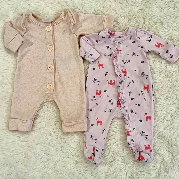 GAP Other - Bundle of 2 GAP Preemie Baby Girl Sleeper/Play Outfits